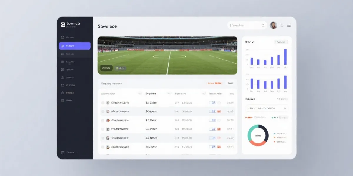 赛事数据分析与列表界面示意图